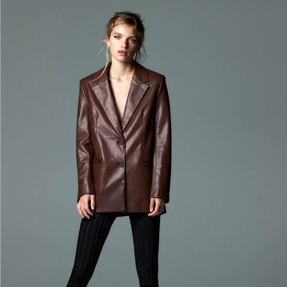Zara leather blazer/top set - Picture 8 of 16